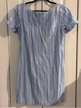 Anthropologie Light Blue & White Striped Mini Dress